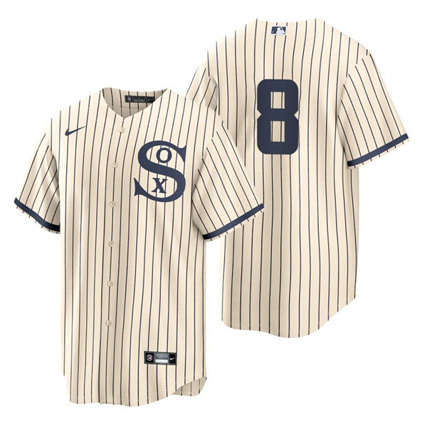 Mens Chicago White Sox #8 Bo Jackson Nike White PIN STRIPE 2021 Field of Dreams Jersey Mens Chicago White Sox #8 Bo Jackson Nike White PIN STRIPE 2021 Field of Dreams Jersey