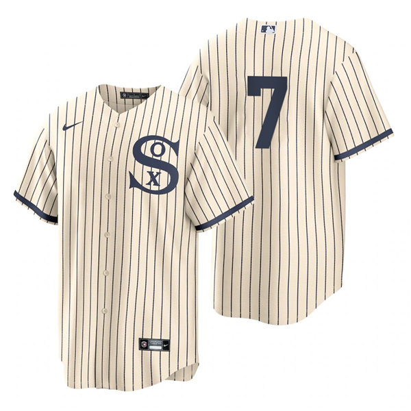 Mens Chicago White Sox #7 Tim Anderson Nike White PIN STRIPE 2021 Field of Dreams Jersey Mens Chicago White Sox #7 Tim Anderson Nike White PIN STRIPE 2021 Field of Dreams Jersey