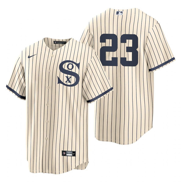 Mens Chicago White Sox #23 Jake Lamb Nike White PIN STRIPE 2021 Field of Dreams Jersey