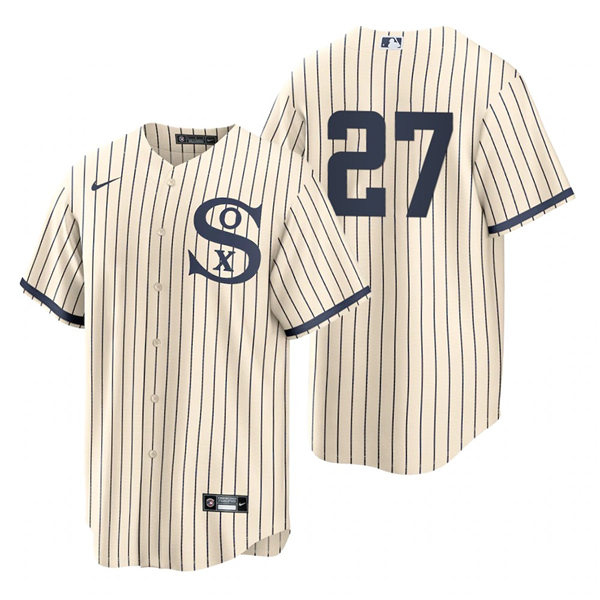 Mens Chicago White Sox #27 Lucas Giolito Nike White PIN STRIPE 2021 Field of Dreams Jersey