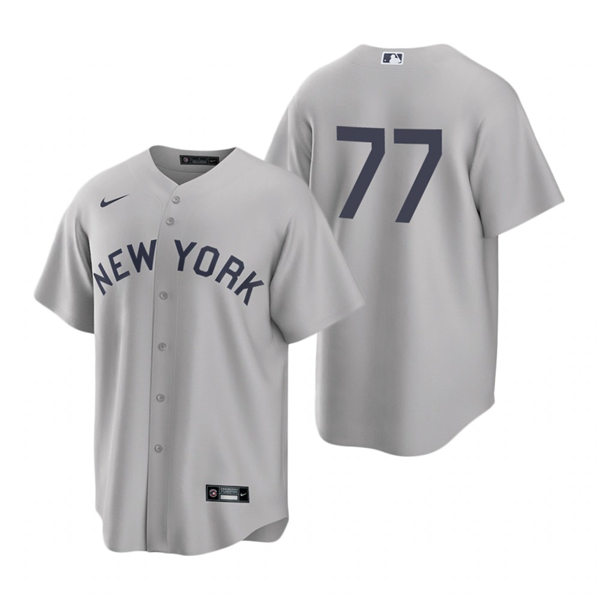 Mens New York Yankees #77 Clint Frazier Nike Gray 2021 Field of Dreams Jersey Mens New York Yankees #77 Clint Frazier Nike Gray 2021 Field of Dreams Jersey