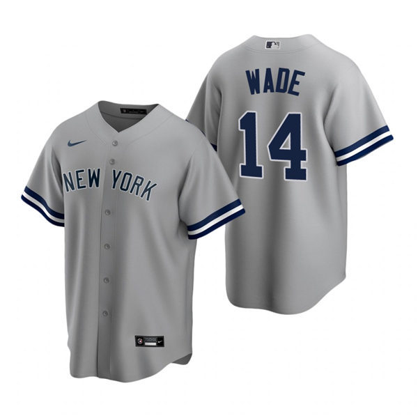 Mens New York Yankees #14 Tyler Wade Nike Grey Road with Name Cool Base Jersey