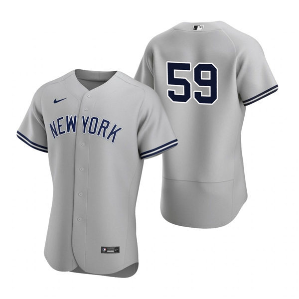 Mens New York Yankees #59 Luke Voit Nike Grey Road FlexBase Game Jersey
