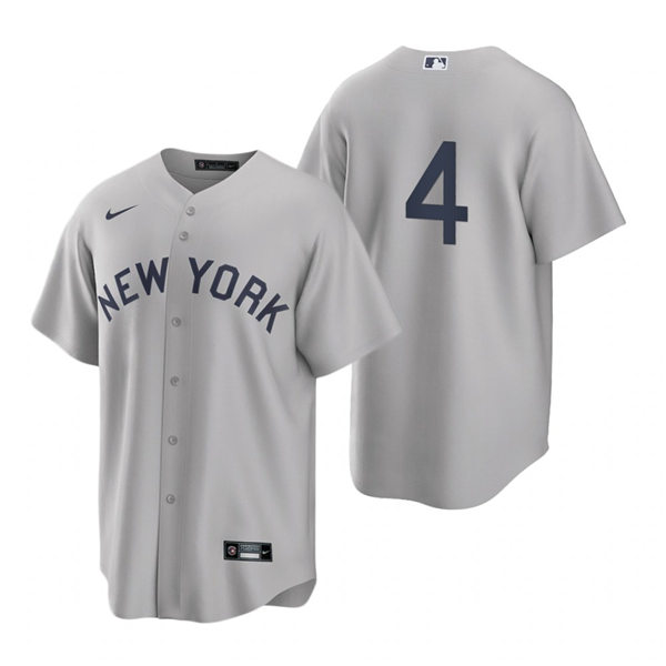 Mens New York Yankees #4 Lou Gehrig Nike Gray 2021 Field of Dreams Jersey
