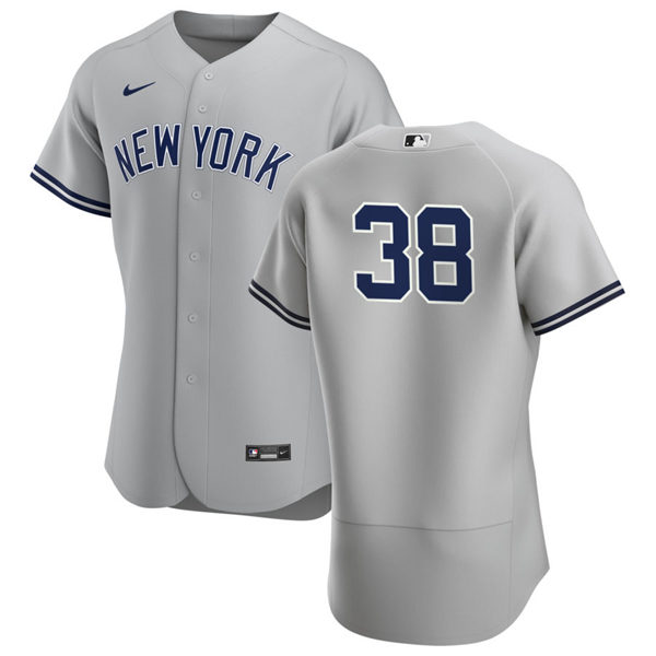 Mens New York Yankees #38 Andrew Heaney Nike Grey Road FlexBase Game Jersey