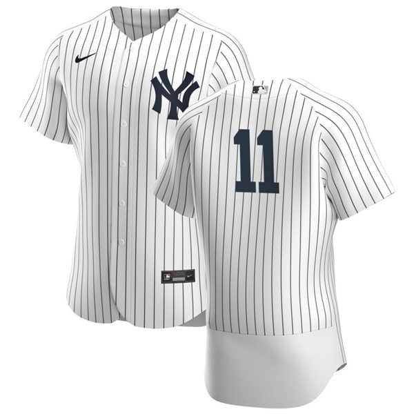 Mens New York Yankees #11 Brett Gardner Nike White Home FlexBase Game Jersey