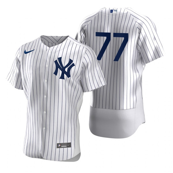 Mens New York Yankees #77 Clint Frazier Nike White Home FlexBase Game Jersey