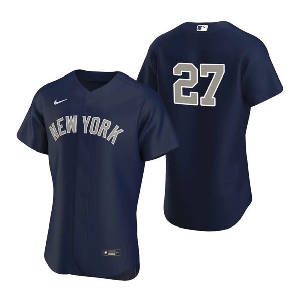 Mens New York Yankees #27 Giancarlo Stanton Nike Navy Alternate 2nd New York Flex Base Jersey