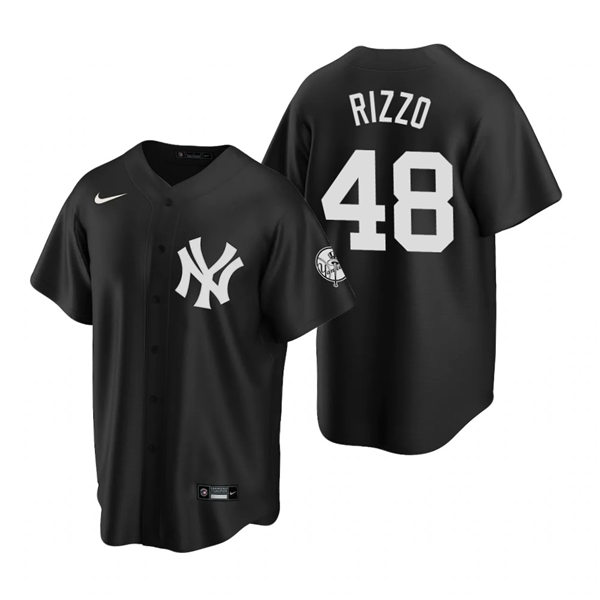 Mens New York Yankees #48 Anthony Rizzo Nike Navy Alternate With Name Cool Base Jersey