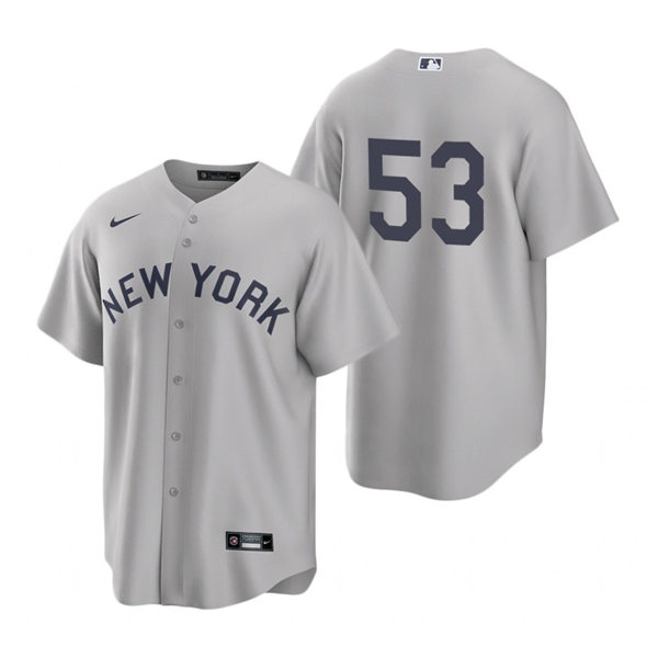 Mens New York Yankees #53 Zack Britton Nike Gray 2021 Field of Dreams Jersey