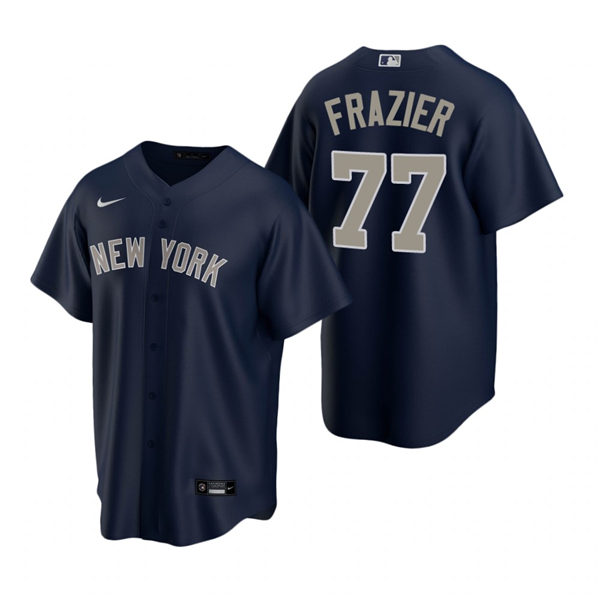 Mens New York Yankees #77 Clint Frazier Nike Navy Alternate 2nd with Name New York Cool Base Jersey