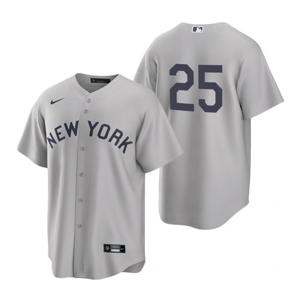 Mens New York Yankees #25 Gleyber Torres Nike Gray 2021 Field of Dreams Jersey
