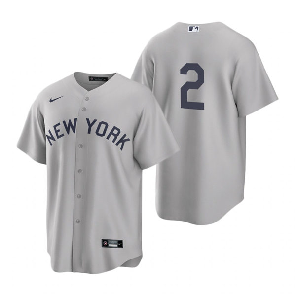 Mens New York Yankees #2 Derek Jeter Nike Gray 2021 Field of Dreams Jersey