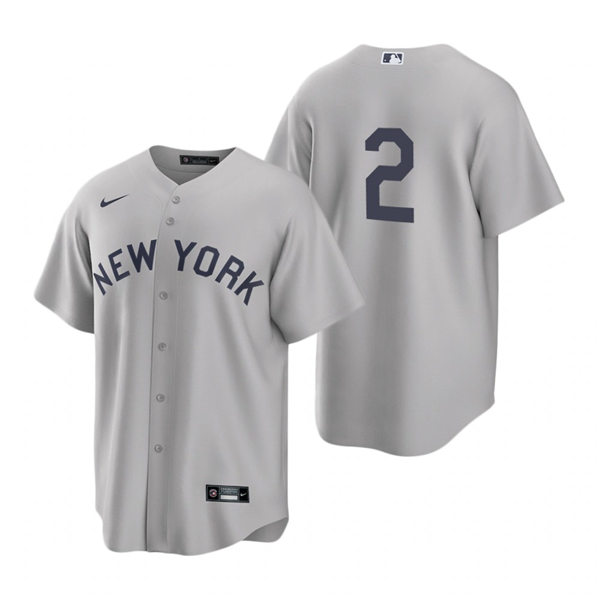 Mens New York Yankees #2 Derek Jeter Nike Gray 2021 Field of Dreams Jersey