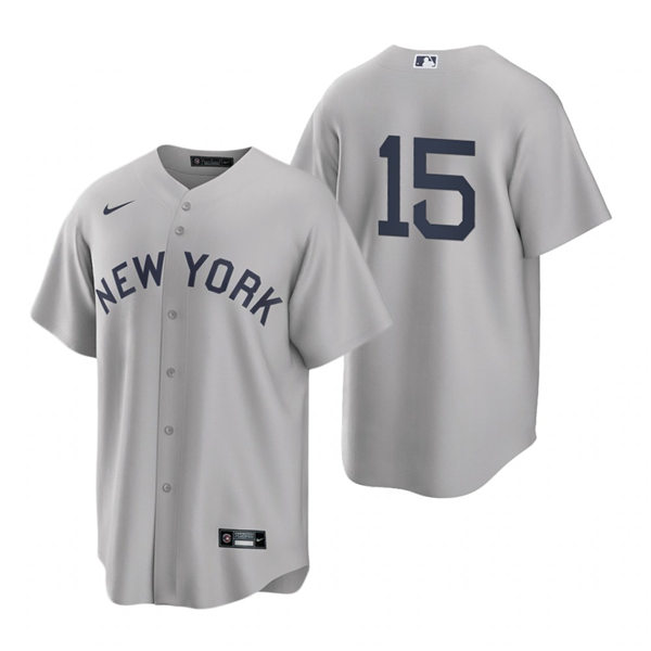 Mens New York Yankees #15 Thurman Munson Nike Gray 2021 Field of Dreams Jersey