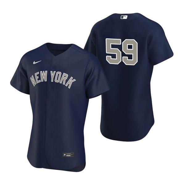 Mens New York Yankees #59 Luke Voit Nike Navy Alternate 2nd with Name New York Cool Base Jersey
