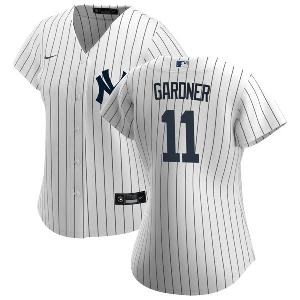 Womens New York Yankees #11 Brett Gardner Nike White Home With Name Jersey