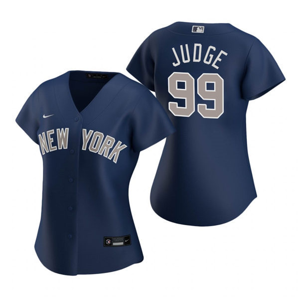 Womens New York Yankees #99 Aaron Judge Nike Navy Alternate With Name Cool Base Jersey