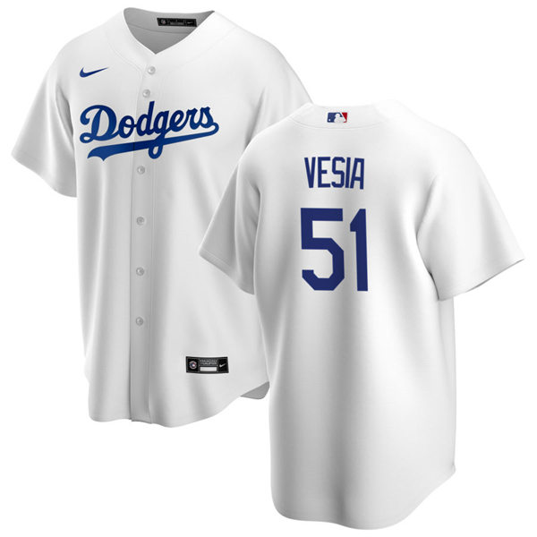 Youth Los Angeles Dodgers #51 Alex Vesia Stitched Nike White Home Jersey