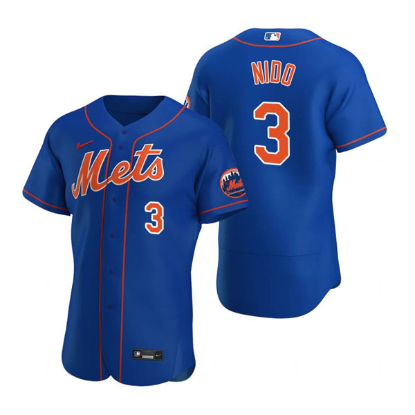 Mens New York Mets #3 Tomas Nido Nike Royal Orange FlexBase Jersey