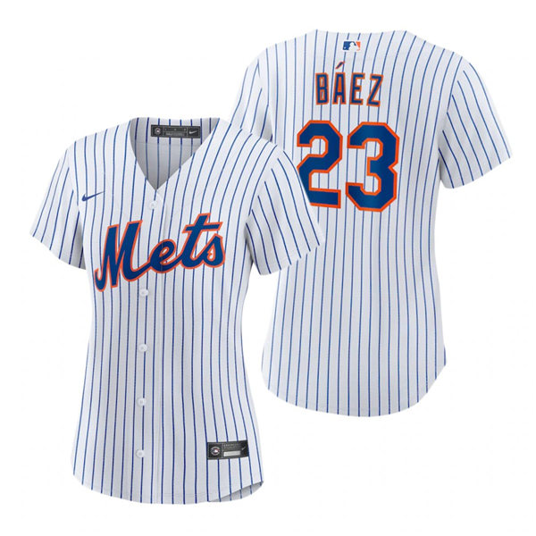 Womens New York Mets #23 Javier Baez Nike White Home Jersey