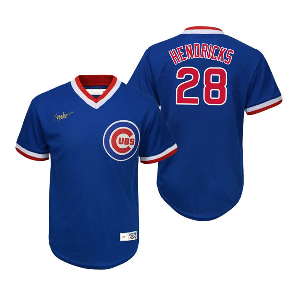 Youth Chicago Cubs #28 Kyle Hendricks Nike Royal Pullover Cooperstown Collection Jersey
