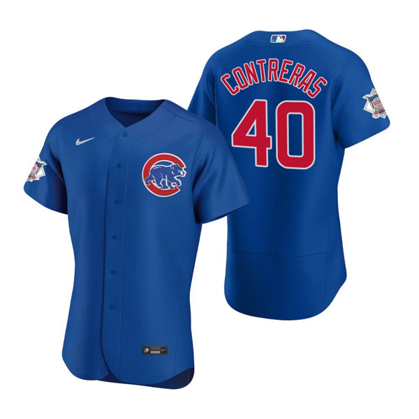 Mens Chicago Cubs #40 Willson Contreras Nike Royal Alternate FlexBase Player Jersey