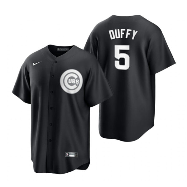 Mens Chicago Cubs #5 Matt Duffy Nike 2021 Black Fashion Jersey