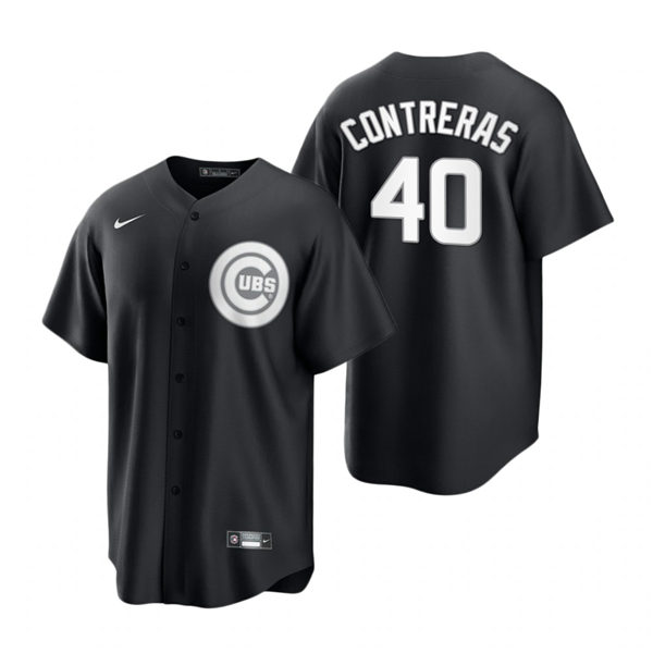 Mens Chicago Cubs #40 Willson Contreras Nike 2021 Black Fashion Jersey