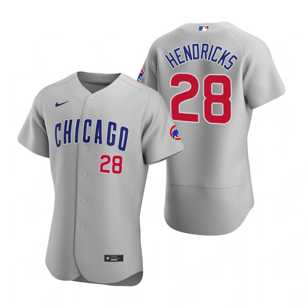 Mens Chicago Cubs #28 Kyle Hendricks Nike Gray Road Flex Base Player Jersey Mens Chicago Cubs #28 Kyle Hendricks Nike Gray Road Flex Base Player Jersey