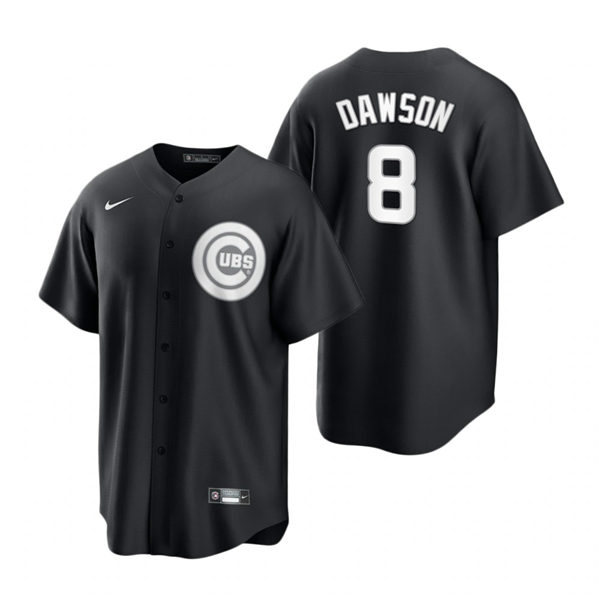 Mens Chicago Cubs #8 Andre Dawson Nike 2021 Black Fashion Jersey