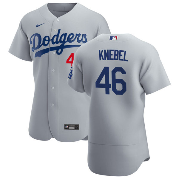 Mens Los Angeles Dodgers #46 Corey Knebel Nike Grey Road FlexBase Jersey Mens Los Angeles Dodgers #46 Corey Knebel Nike Grey Road FlexBase Jersey