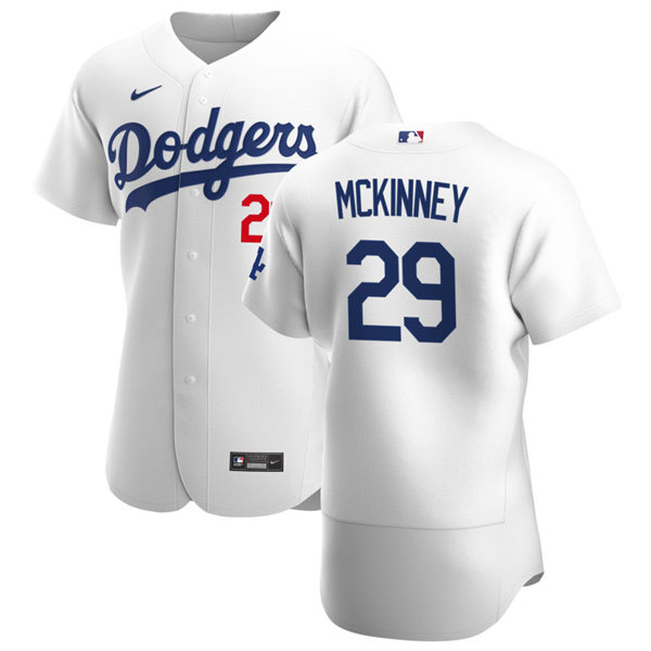 Mens Los Angeles Dodgers #29 Billy McKinney Nike White Home FlexBase Jersey Mens Los Angeles Dodgers #29 Billy McKinney Nike White Home FlexBase Jersey