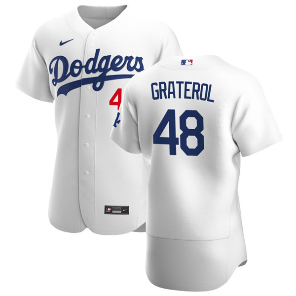 Mens Los Angeles Dodgers #48 Brusdar Graterol Nike White Home FlexBase Jersey