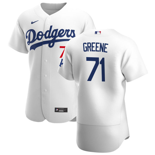 Mens Los Angeles Dodgers #71 Conner Greene Nike White Home FlexBase Jersey