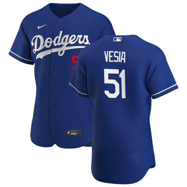 Mens Los Angeles Dodgers #51 Alex Vesia Nike Royal Alternate FlexBase Jersey