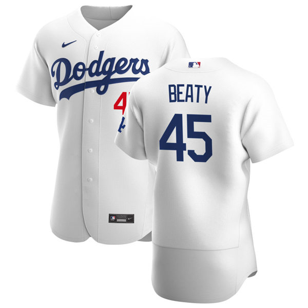Mens Los Angeles Dodgers #45 Matt Beaty Nike White Home FlexBase Jersey
