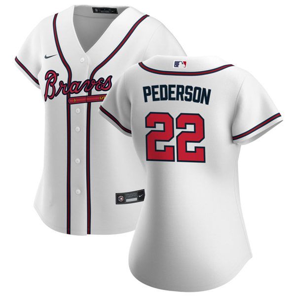 Womens Atlanta Braves #22 Joc Pederson Nike Home White Cool Base Jersey
