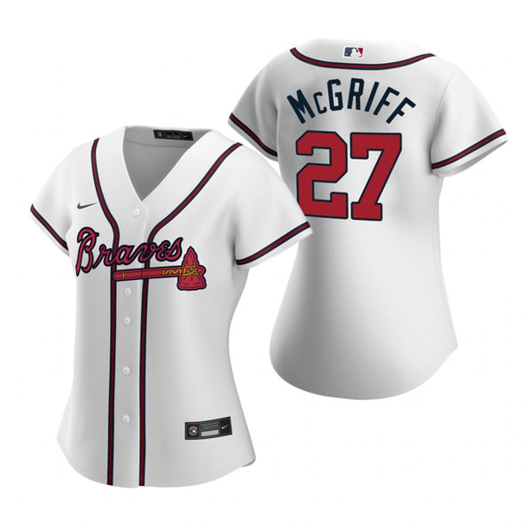 Womens Atlanta Braves Retired Player #27 Fred McGriff Nike Home White Cool Base Jersey