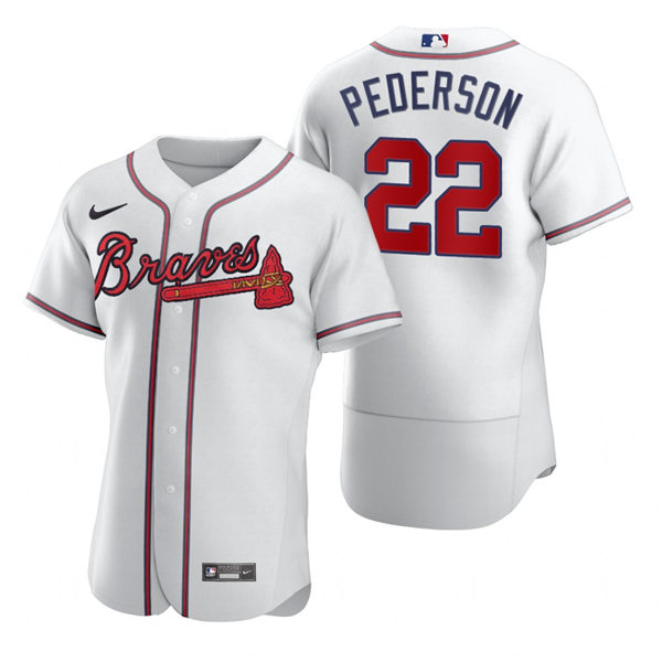 Mens Atlanta Braves #22 Joc Pederson Nike Home White Cool Base Jersey