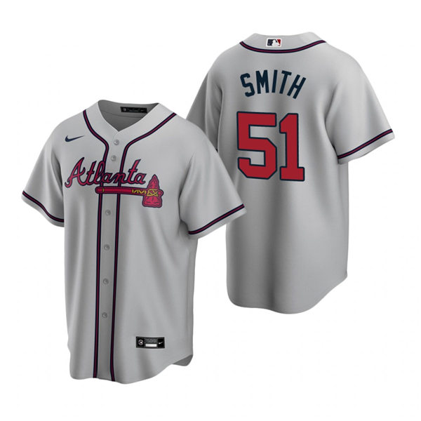 Mens Atlanta Braves #51 Will Smith Nike MLB Grey Away Cool Base Jersey