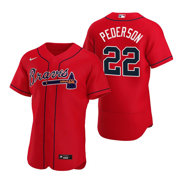 Mens Atlanta Braves #22 Joc Pederson Nike Red Alternate Cool Base Jersey