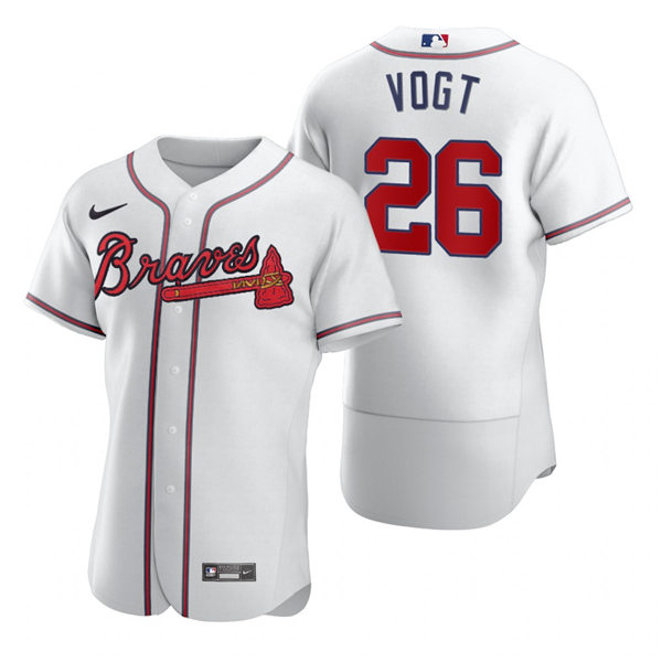 Mens Atlanta Braves #26 Stephen Vogt Nike Home White Cool Base Jersey