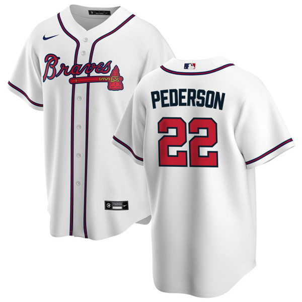 Mens Atlanta Braves #22 Joc Pederson Nike Home White Cool Base Jersey