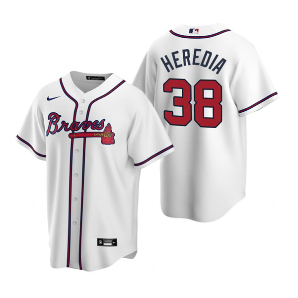 Mens Atlanta Braves #38 Guillermo Heredia Nike Home White Cool Base Jersey