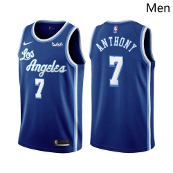 Men Los Angeles Lakers #7 Carmelo Anthony Classic Edition Blue 2021 Stitched NBA Jersey