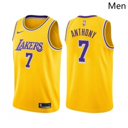 Men Los Angeles Lakers #7 Carmelo Anthony Icon Edition Gold 2021 Stitched NBA Jersey
