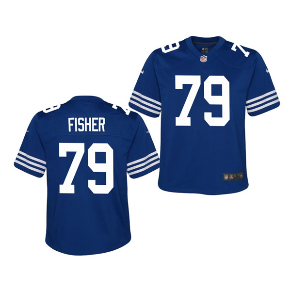 Youth Indianapolis Colts #79 Eric FisherrNike Royal Alternate Retro Vapor Limited Jersey