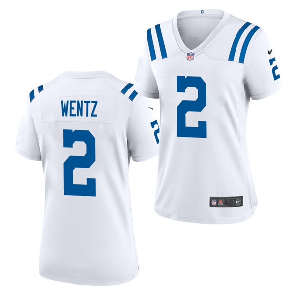 Womens Indianapolis Colts #2 Carson Wentz Nike White Vapor Limited Jersey
