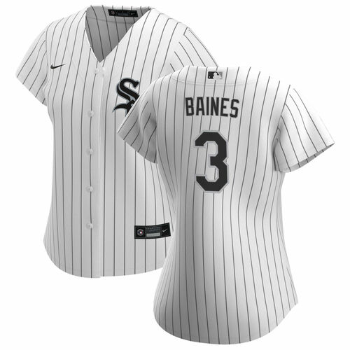 Womens Chicago White Sox #3 Harold Baines Nike White Home Jersey Womens Chicago White Sox #3 Harold Baines Nike White Home Jersey